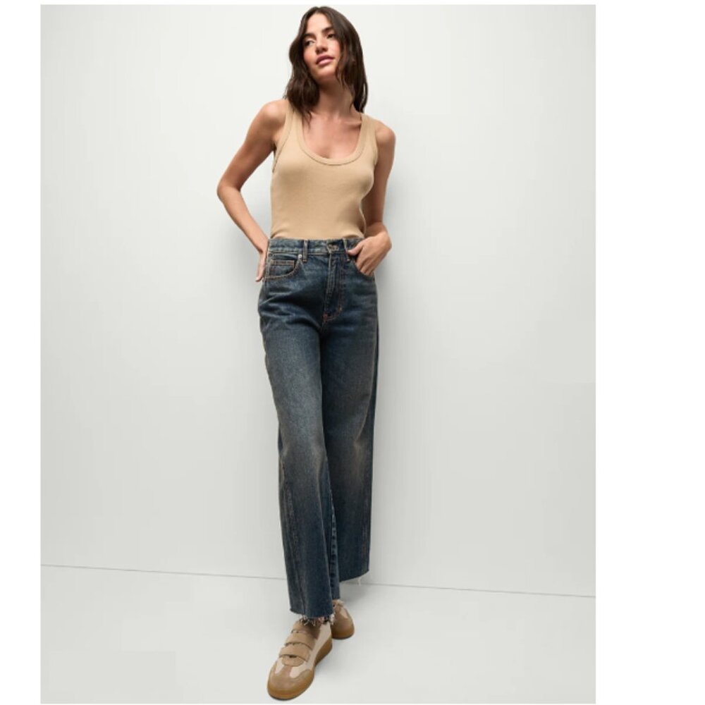 NWT Veronica Beard Taylor Cropped Wide-Leg Jean - Size 28